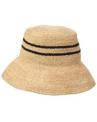 Vince - Raffia Stripe Cloche Bucket Hat - Lyst