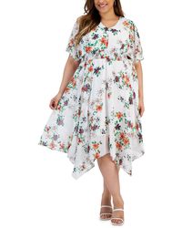Signature By Robbie Bee - Plus Daytime Midi Fit & Flare Dress - Lyst