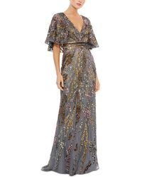 Mac Duggal - Sequin Flutter Sleeve Evening Dress - Lyst