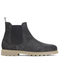 Kiton - Dark Suede Calf Leather Ankle Boots - Lyst