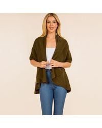 TRUEDAMES - Open Front Solid Wrap Poncho - Lyst