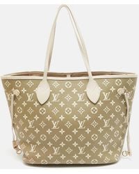 Louis Vuitton - /khaki Monogram Empreinte Leather Neverfull Mm Bag - Lyst