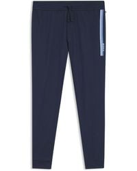 BOSS - Cotton-Terry Tracksuit Bottoms With Logo And Stripes - Lyst