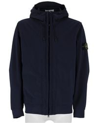 Stone Island - Two-Layer Technical Fabric Hooded Jacket - Lyst