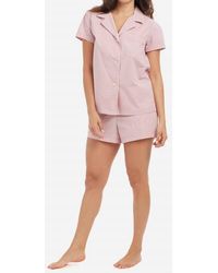 The Sleep Code - Gingham Cotton Classic Short Pj Set - Lyst