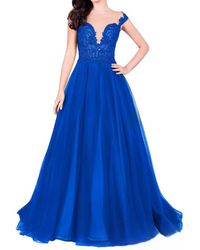 Terani - Off-The-Shoulder Lace Prom Dress - Lyst