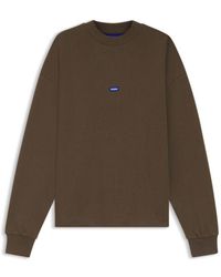 HUGO - Cotton-Terry Sweatshirt With Logo Patch - Lyst