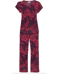 Johnny Was - Carrie Short Cap Sleeve Crop Set Multicolor Pajama Set - Lyst