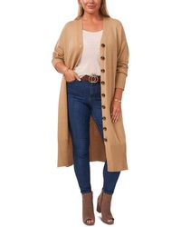 Vince Camuto - Plus Fall Harmony Ribbed Trim Long Cardigan Sweater - Lyst