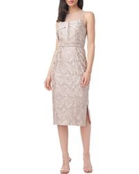 JS Collections - Metallic Midi Cocktail And Party Dress - Lyst