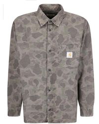 Carhartt - Allover Camouflage Print Long Sleeve Shirt With Button-Up Front - Lyst