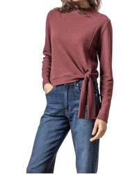 Lilla P - Tie Waist Mock Neck Top - Lyst
