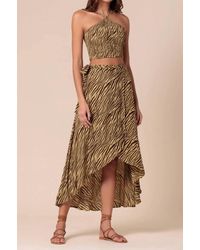 LUSANA - Arlen Halter Smocked Crepe Top - Lyst