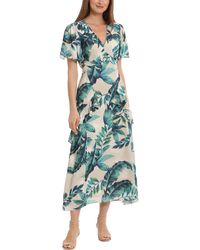 Maggy London - Printed Polyester Midi Dress - Lyst