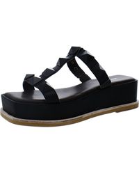All Black - Open Toe Platform Platform Sandals - Lyst