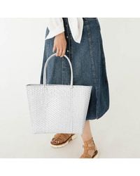 Fashnzfab - Basket Weave Tote Bag Shoulder Bag - Lyst