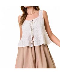 Doe And Rae - Bella Front Tie Ruffle Top - Lyst