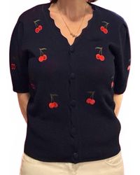 Bluivy - Cherry Embroidered Knit Top - Lyst