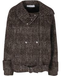 IRO - Inja Moro Checkered Wool-Blend Boxy Bomber Jacket - Lyst