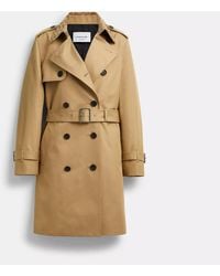 COACH - Mid Trench Coat With Signature Collar - Lyst