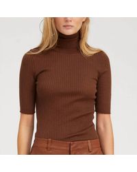 SPRWMN - Short Sleeve Turtleneck Top - Lyst