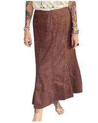 Thml - Long Suede Skirt - Lyst