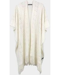 TRUEDAMES - Solid Crochet Ruana Poncho - Lyst