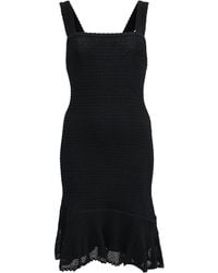 Sandro - Sandro Square-Neck Smocked Mini Dress - Lyst