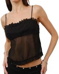 Loucia - Celine Sheer Ruffle Cami Top - Lyst