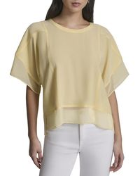 DKNY - Dolman Sleeve Mix Media Top - Lyst