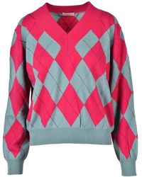 Ballantyne - Argyle Pattern Cashmere Pullover Sweater - Lyst