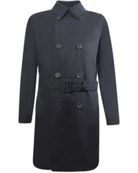 Herno - Double-Breasted Trench Coat With Structured Collar And Waist Belt - Lyst