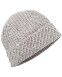Bruno Magli - Diamond Cuff Rib Cashmere Beanie - Lyst