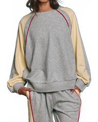 Bucketlist - Piping Details Color-Block Knit Pullover Top - Lyst