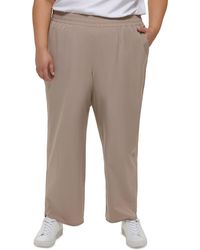 Calvin Klein - Plus Smocked High Rise Wide Leg Pants - Lyst
