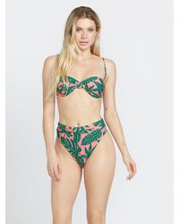 Volcom - Leaf Ur Life U-wire Bikini Top - Emerald - Lyst