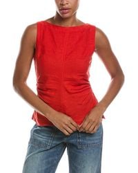 Madewell - Cinched Boatneck Sleeveless Linen Top - Lyst