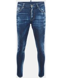 DSquared² - Dsqaured2 Dark Distressed Denim Skinny Dan Jean - Lyst