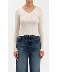 DAZE - Bunny Pointelle Top - Lyst