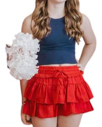 Day + Moon - Smocked Waist Ruffle Skort - Lyst