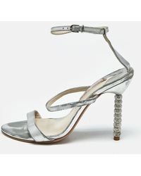 Sophia Webster - Rose Leather Rosalind Crystal Heel Ankle Strap Sandals - Lyst