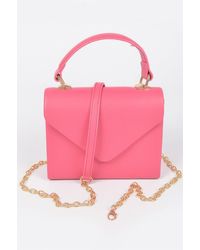 Fashnzfab - Faux Leather Simple Handle Clutch - Lyst