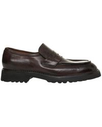 Green George - Leather Penny Loafers With Sculpted Outsole - Lyst