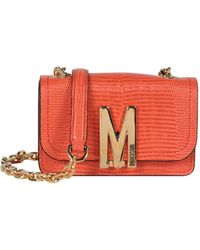 Moschino - Embossed Leather M-logo Crossbody Bag - Lyst
