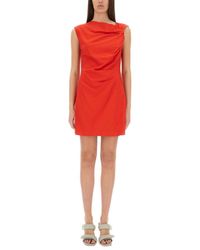 MSGM - Draped Slim Fit Mini Dress - Lyst