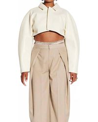 Circular Path - Crop Vegan Leather Jacket - Lyst
