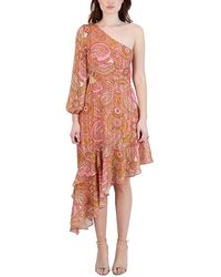 BCBGeneration - Ruffled Midi Cocktail And Party Dress - Lyst