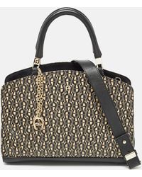 Aigner - Signature Pvc And Leather Satchel - Lyst