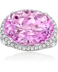 Ross-Simons - Kunzite Ring With Lab-Grown Diamonds - Lyst