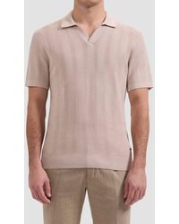 Bugatchi - Textured Stripe Johnny Collar Short-Sleeve Sweater - Lyst